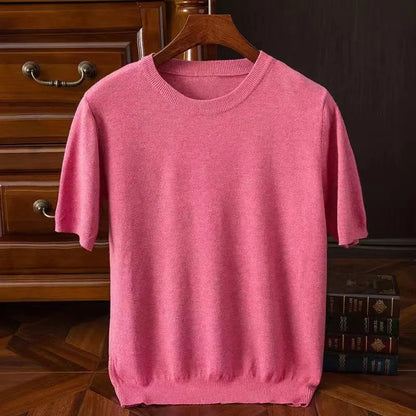 Norvielle Damen Kurzarm T-Shirt Elegantes Design Weiß