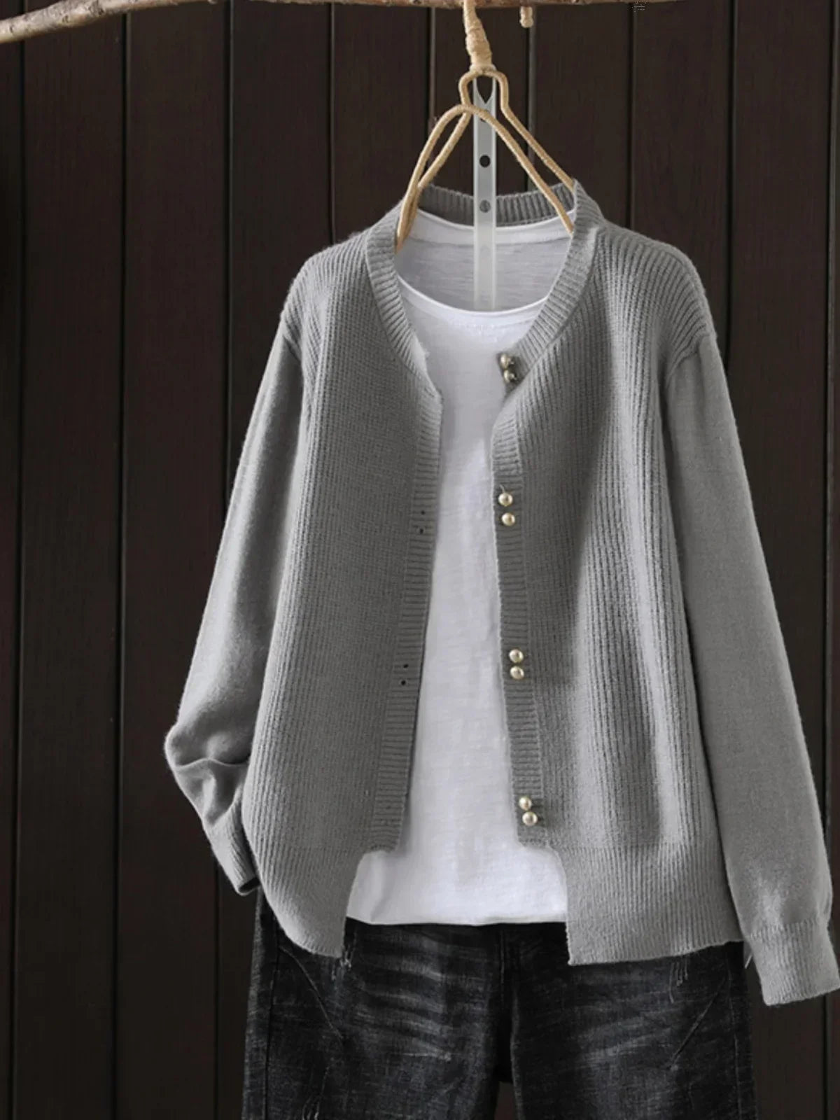 Elara Damen Cardigan Perlenknöpfe - Norvielle