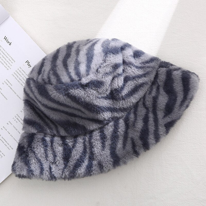 Weiche Unisex Mütze Warm Plüsch Winter Bucket Hat → Weiche Unisex