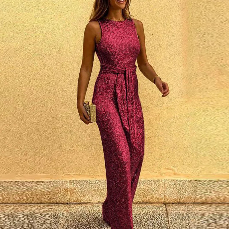 Elegante Damen Jumpsuit mit Pailletten