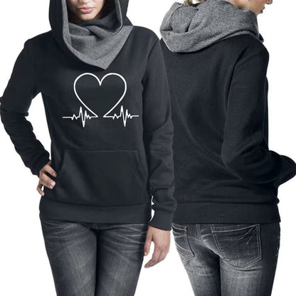 Damen Jogginganzug Warm Herzförmiges Muster