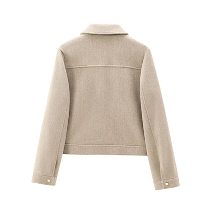 Damen Freizeitjacke Wollmix Reißverschluss