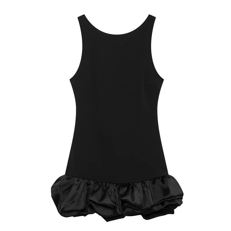 Damen Mini Kleid Rüschen Design
