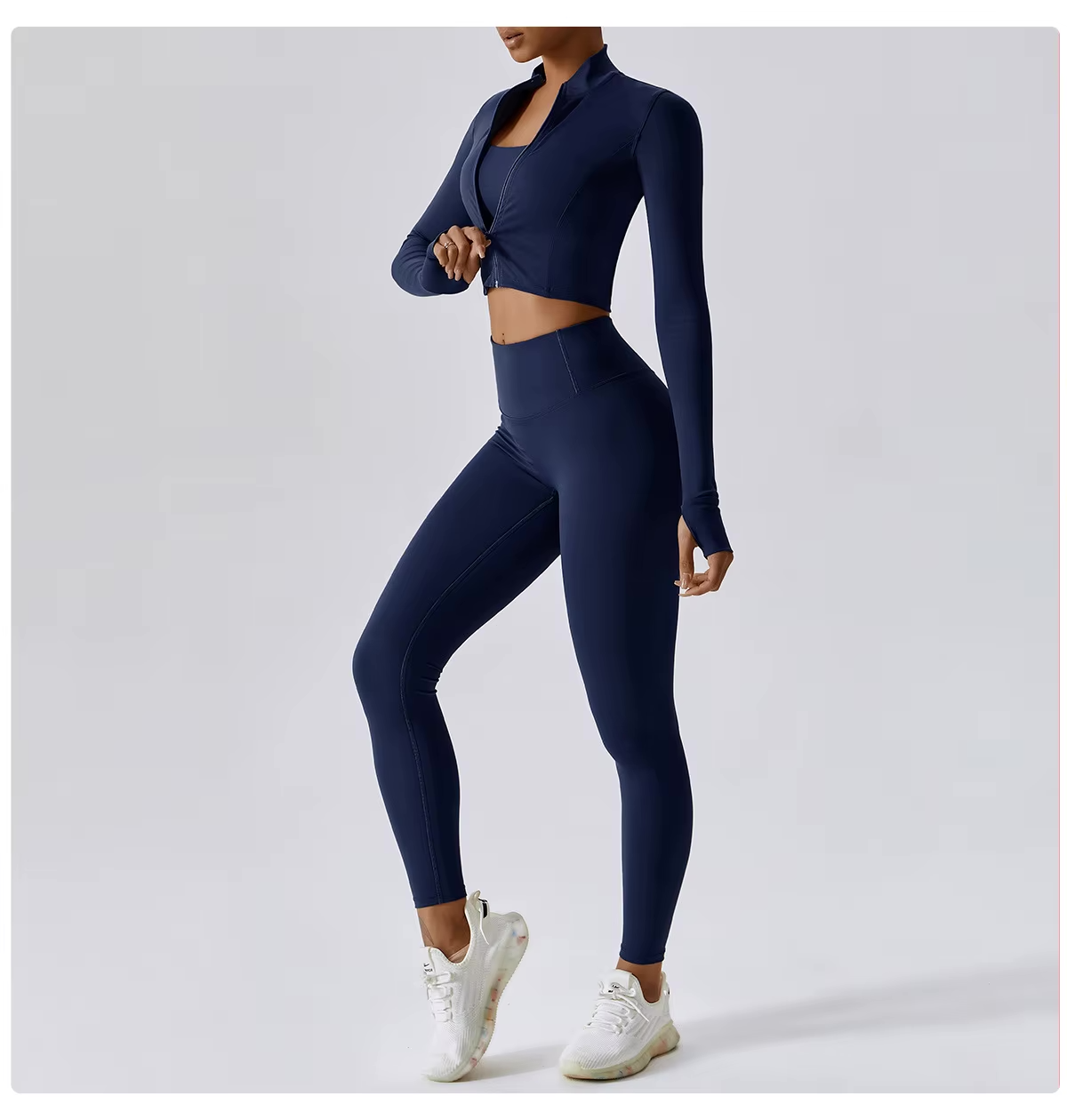 Damen Sportset 3-teilig Weste Oberteil Hose