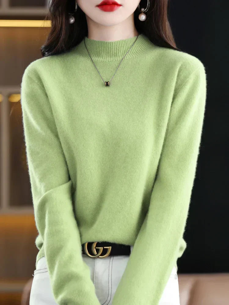 Norvielle Damen Pullover Schurwolle Natürlich Beige