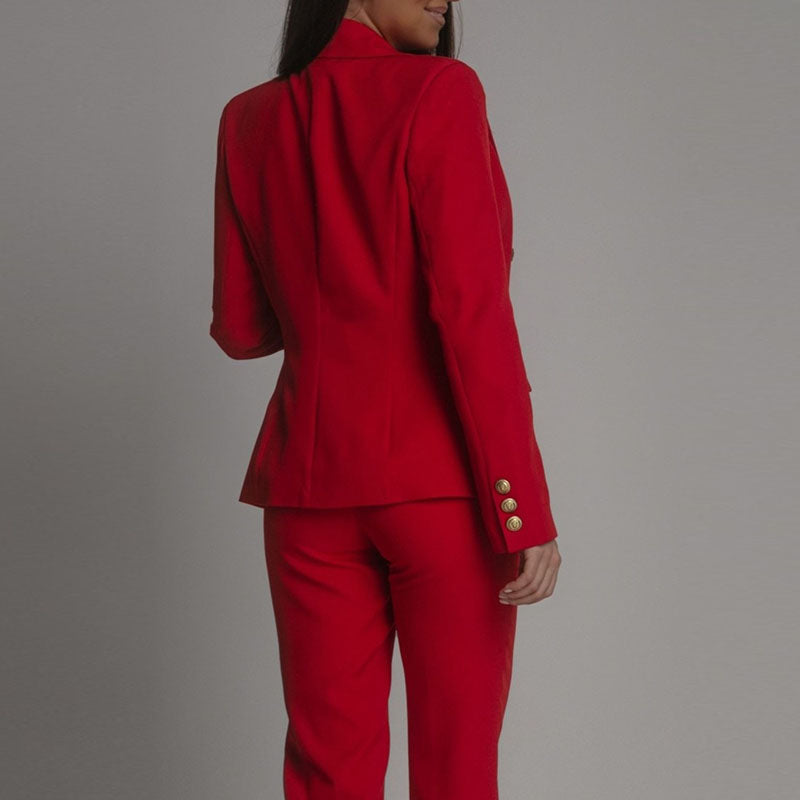 Norvielle Damen Business Anzug Blazer Hosen Set