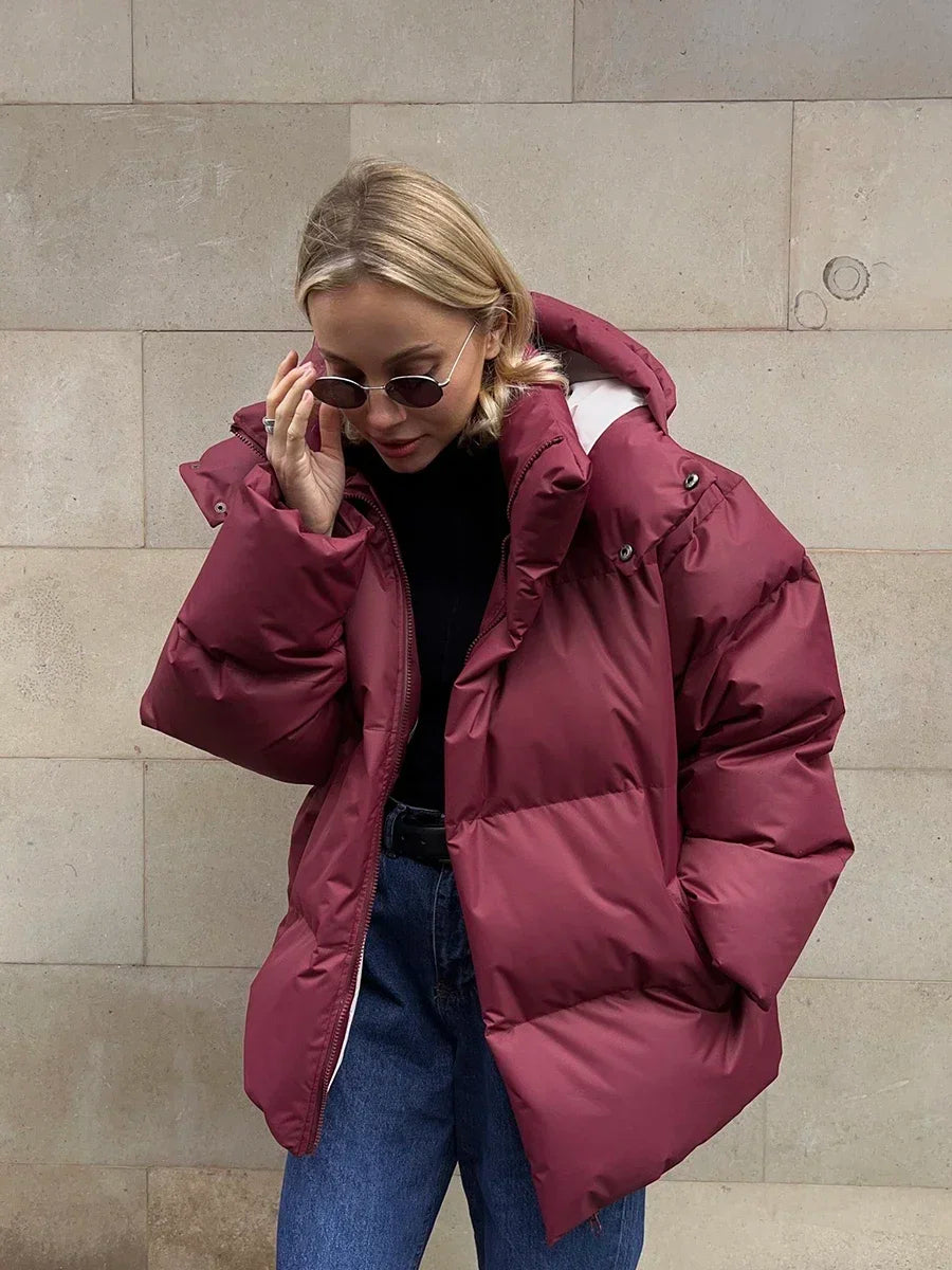 Damen Winterjacke Gesteppt Kapuze