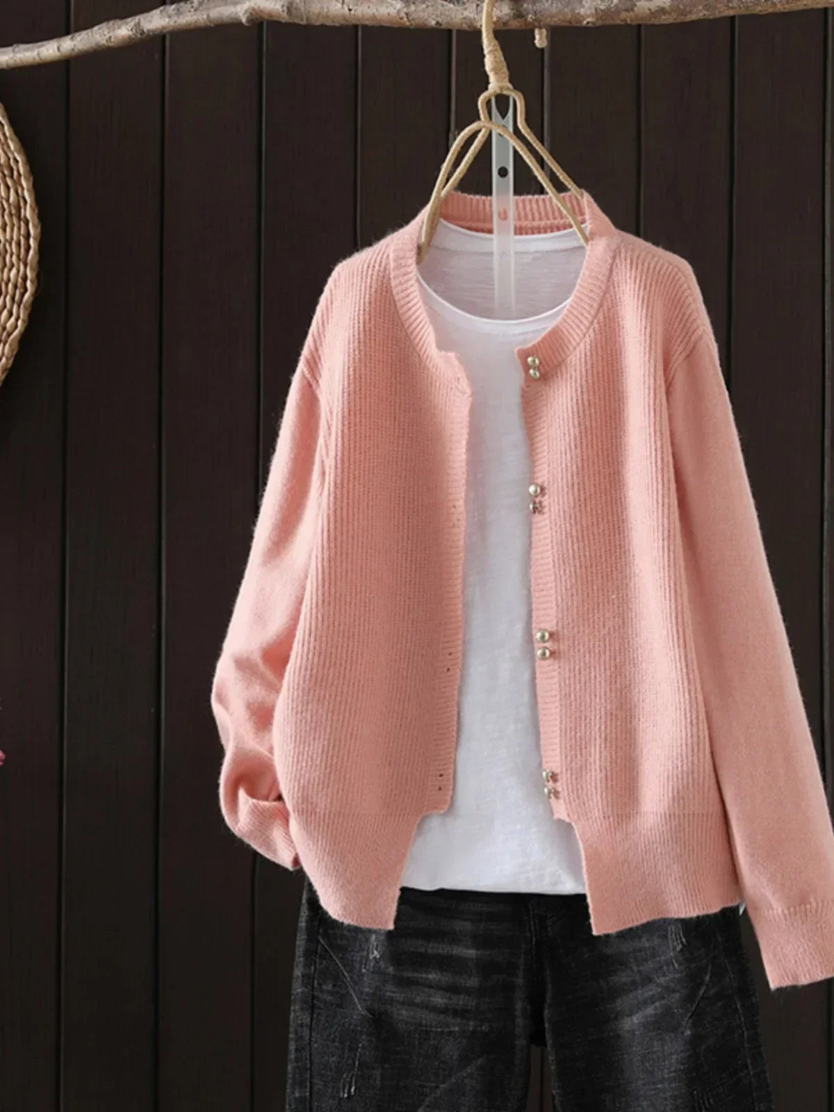 Elara Damen Cardigan Perlenknöpfe
