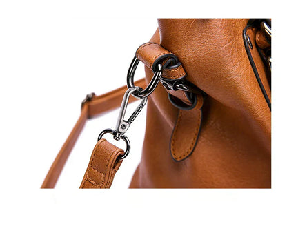 Große Damenhandtasche Weiches Material Schulterriemen