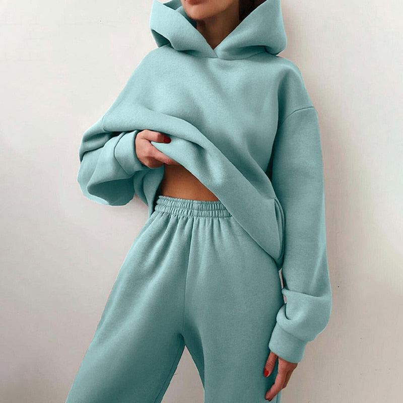 Damen Jogging-Set Hoodie Loose Fit Bequem