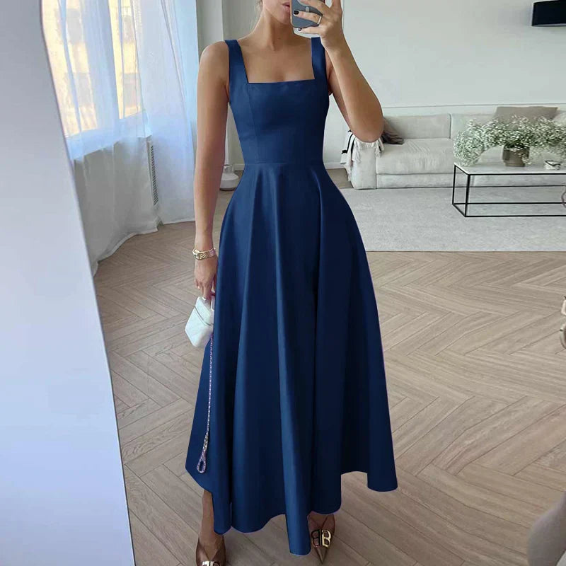 Norvielle Damen Ärmelloses Maxikleid Hohe Taille - Norvielle