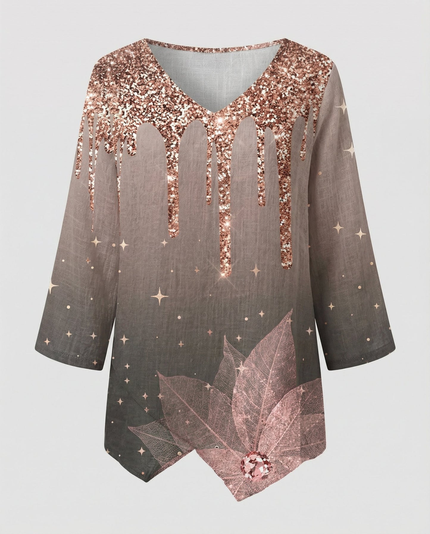Damen V-Ausschnitt Oberteil Elegantes Design