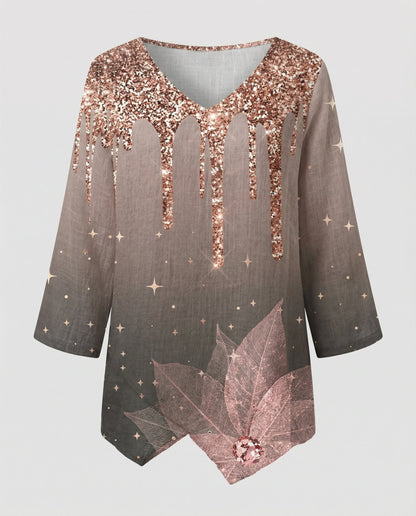 Damen V-Ausschnitt Oberteil Elegantes Design