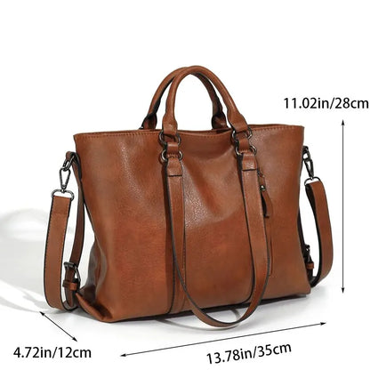Damen Vintage Tote Tasche Große Kapazität Leder