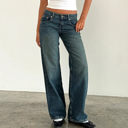 Damen Weitbein Jeans Vintage Look