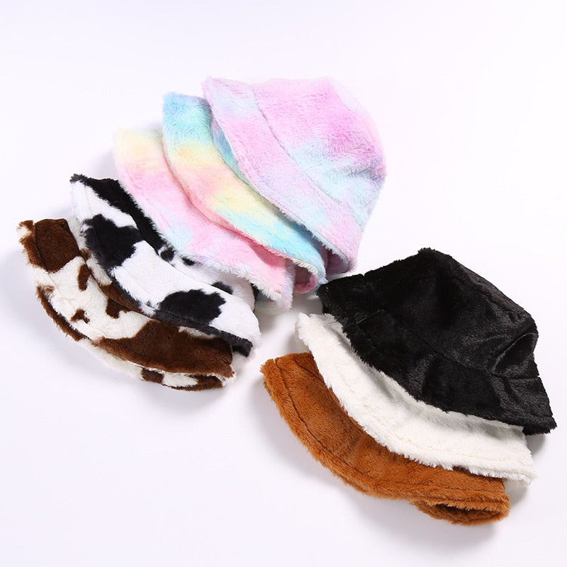 Weiche Unisex Mütze Warm Plüsch Winter Bucket Hat → Weiche Unisex