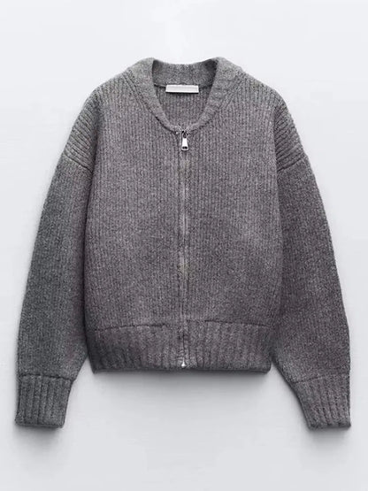 Mia | Strickjacke mit Langarm und Reißverschluss Zendoo.de