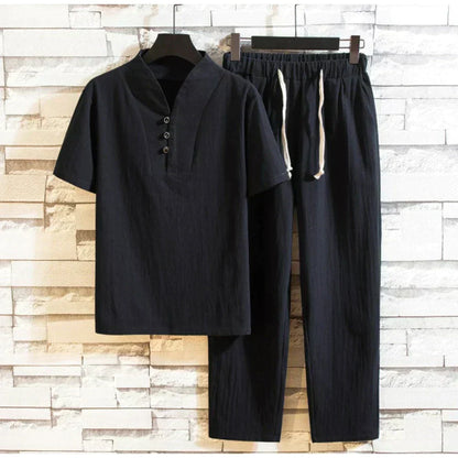 Herren Set mit Henley-Shirt und Hose