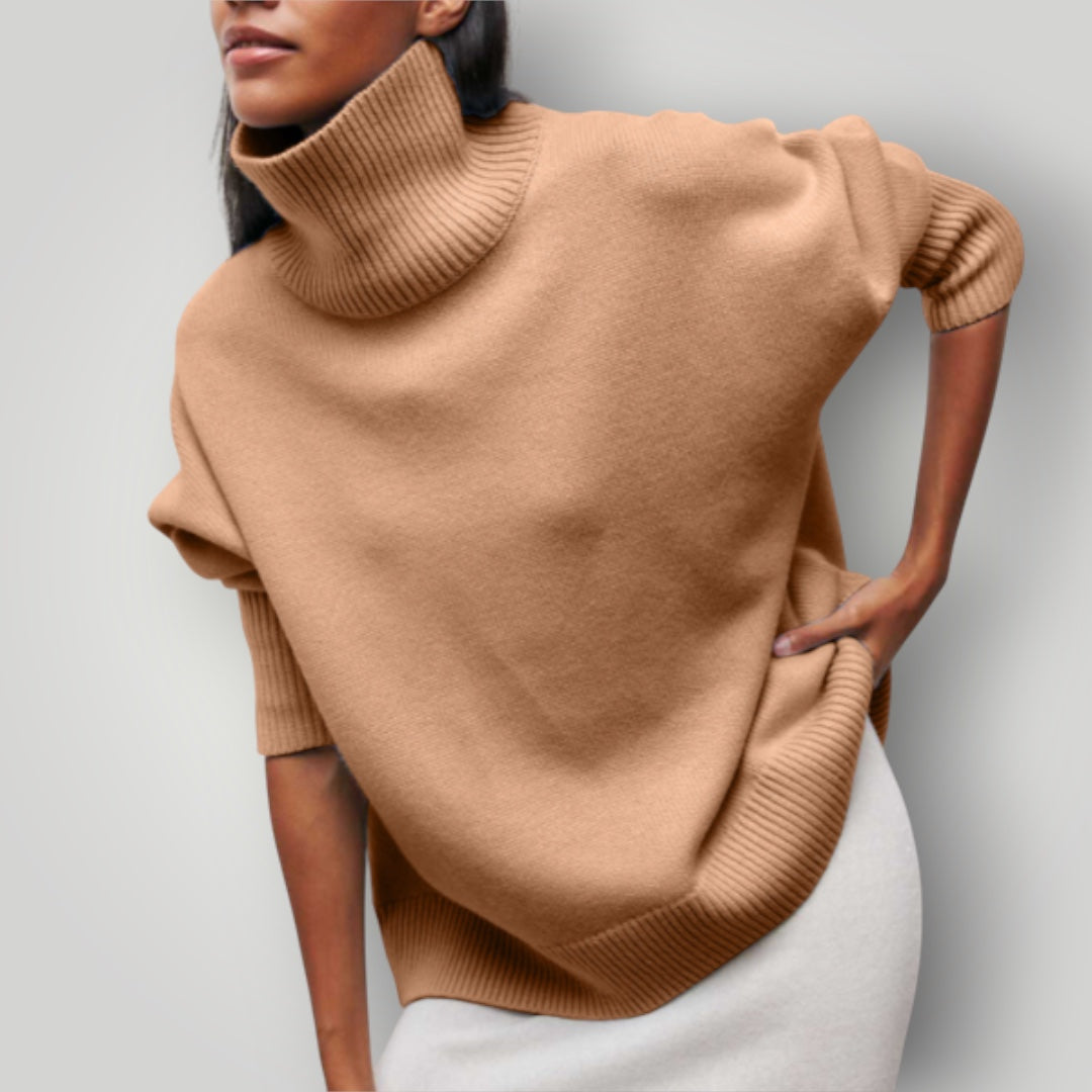 Damen Übergrößen Rollkragenpullover Warmer Strick