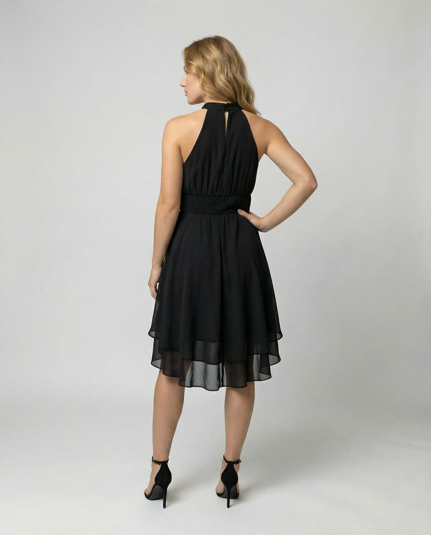 Damen Sommerkleid Rüschenkleid Pastellfarben