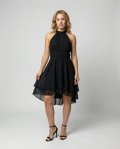 Damen Sommerkleid Rüschenkleid Pastellfarben