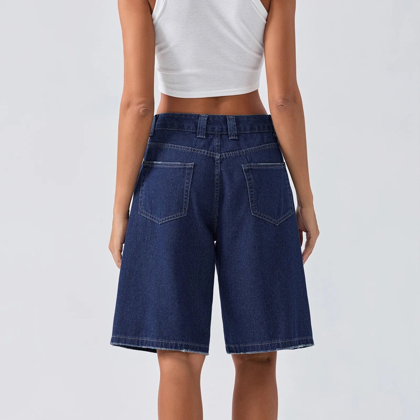 Damen Loose-Fit Jeansshorts Bermuda