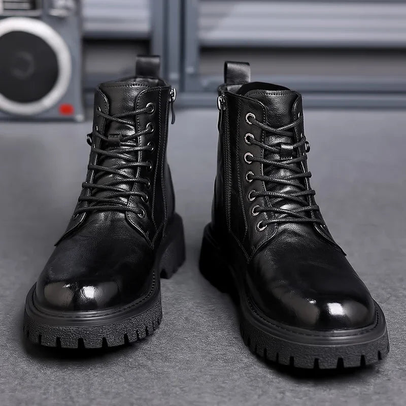 Herren Stiefel Schnürstiefel Geschlossen
