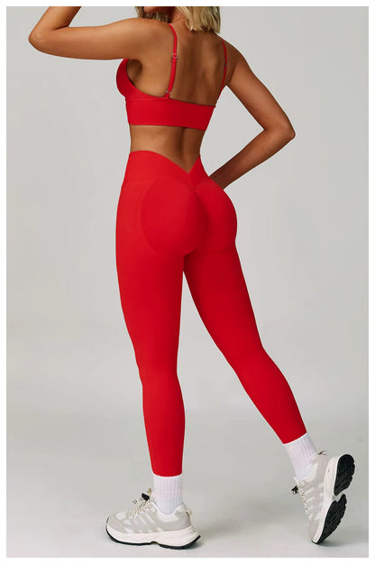 Damen Sportoutfit 3-teilig Leggings BH Jacke