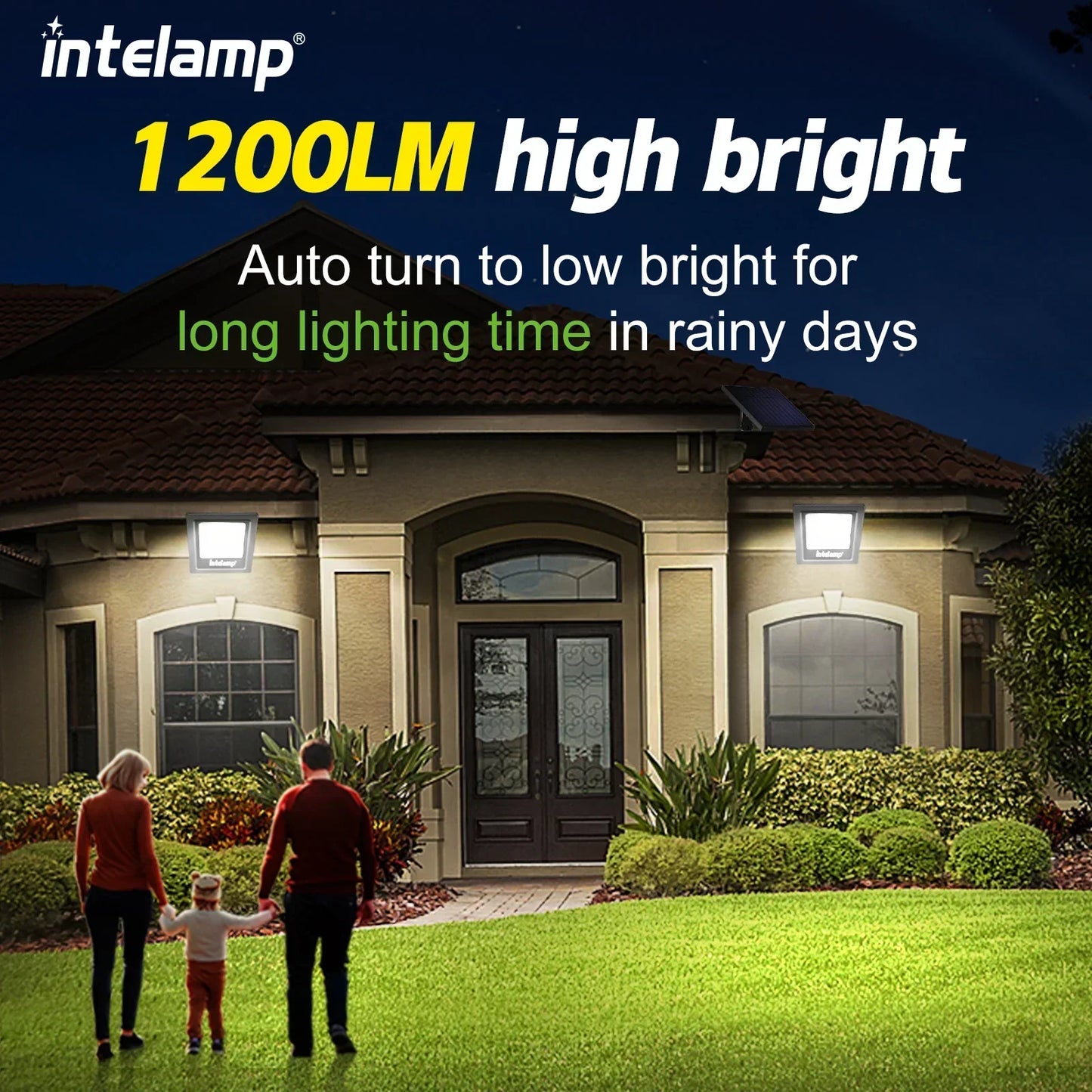 Solar LED Sicherheitsstrahler 2er-Pack 1200LM IP65 Wasserdicht