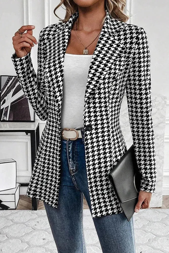 Herren Blazer Tailliert Karomuster Einreiher Design - Norvielle