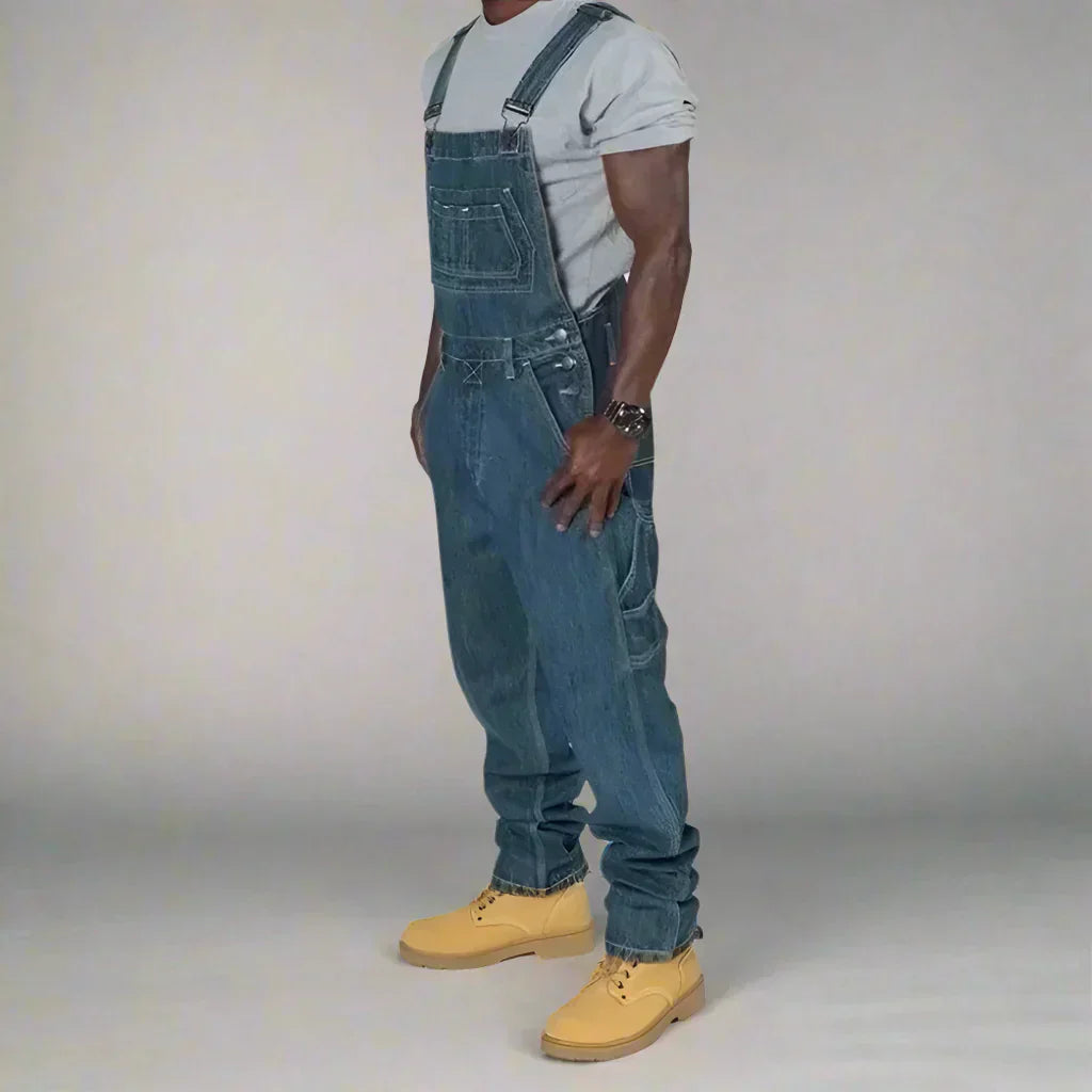 Herren Slim-Fit Jeans-Overall Bequem Denim