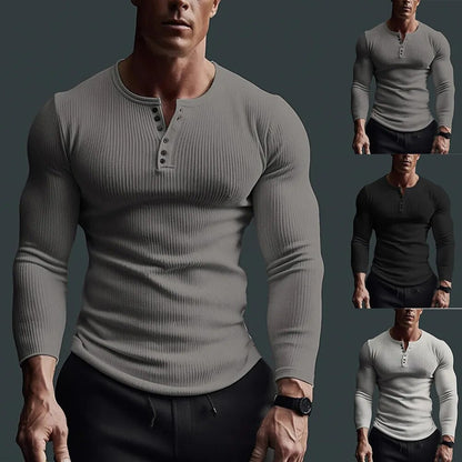 Herren Slim-Fit Henley Hemd - Norvielle