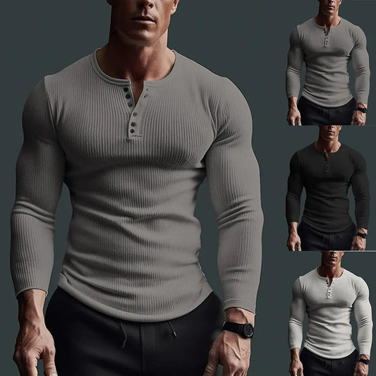 Herren Slim-Fit Henley Hemd - Norvielle