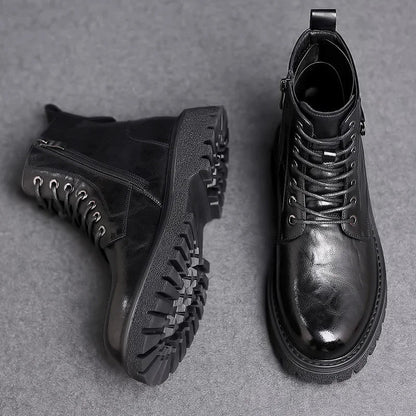 Herren Stiefel Schnürstiefel Geschlossen