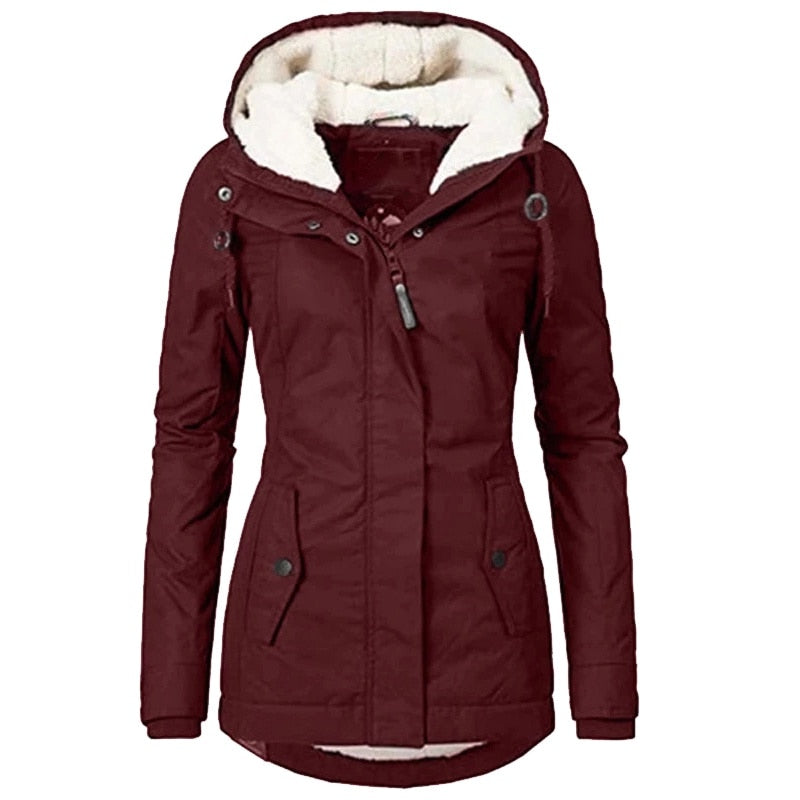 Norvielle Damen Winterparka Sherpa Gefüttert Warm