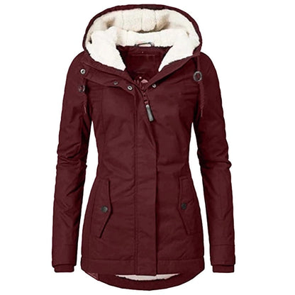 Norvielle Damen Winterparka Sherpa Gefüttert Warm