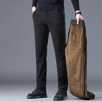 Elmsley Herren Cordhose Slim Fit Fleece