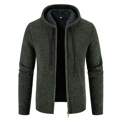 Herren Strickjacke mit Kapuze Reißverschluss