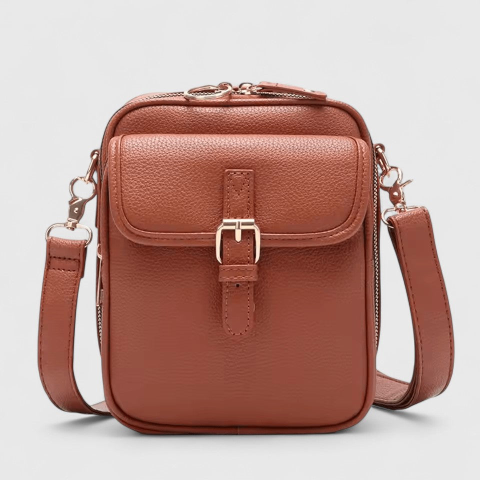 Damen Schultertasche Alltag Leder Braun - Norvielle