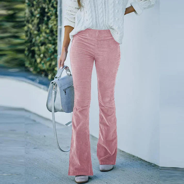 Norvielle Damen Cordhose Corduroy Flare