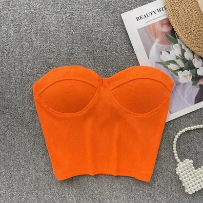 Damen Bustier- Rippstruktur Geformte Cups