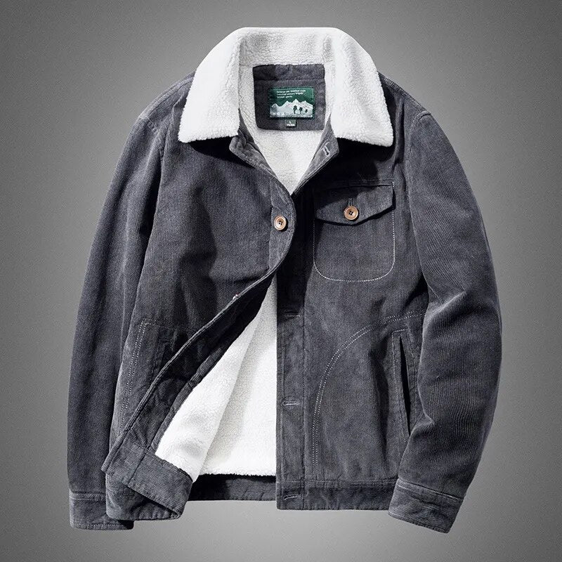 Steffen Herren Cordjacke Fleecefutter Warm