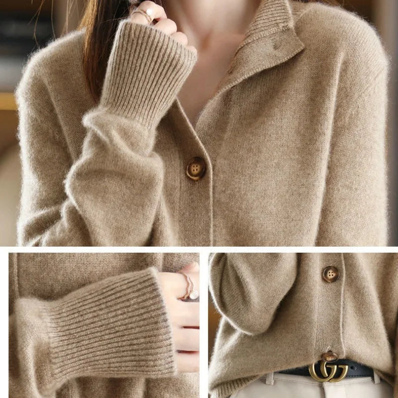 Norvielle Damen Cardigan Strickjacke Winter