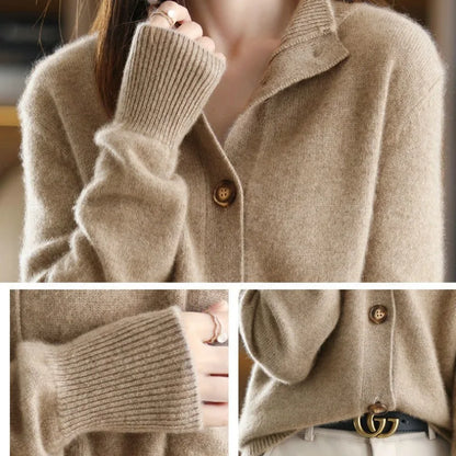 Norvielle Damen Cardigan Strickjacke Winter