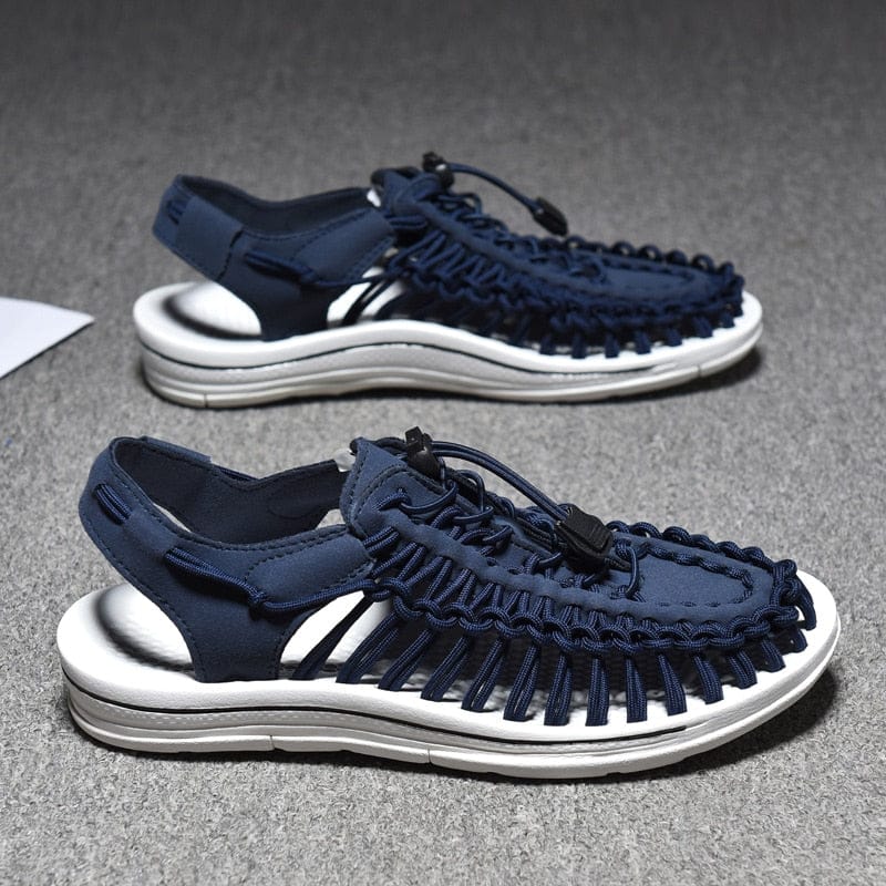 Herren Strandsandalen Runde Zehenpartie Leder