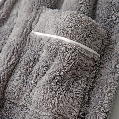 Damen Bademantel Veloura Plüsch Optik