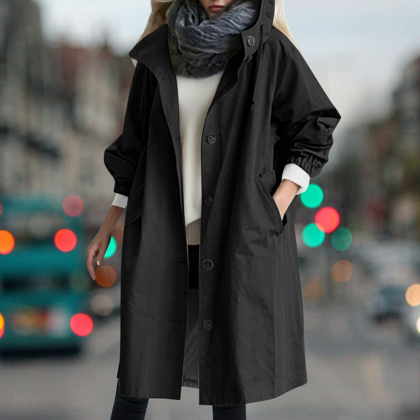 Damen Trenchcoat Wasserdicht Warmer Beige