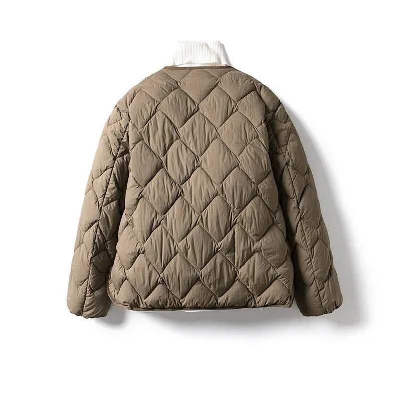 Damen Pufferjacke Warm Leicht Gesteppt