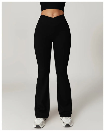Damen Yoga Hose Hohe Taille Mit Seitlichem Bundabschluss - Norvielle
