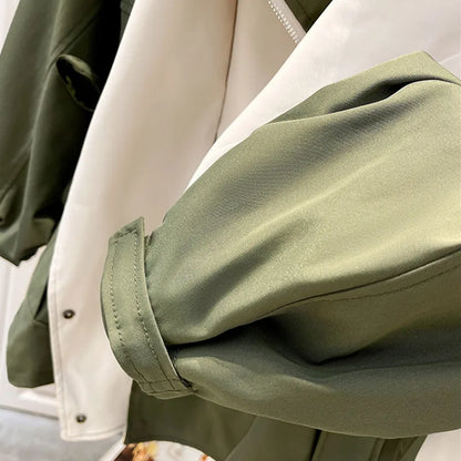 Damen Übergangsjacke Moderner Layer-Look Frühjahr Herbst